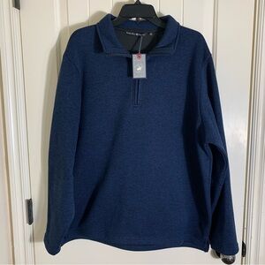 Beverly Hills Polo Club Men's Deep Blue Quarter Zip Sweater Size Large NWT